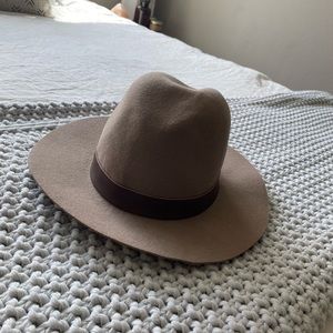 Brown hat by Hat Attack, bought from Free People.